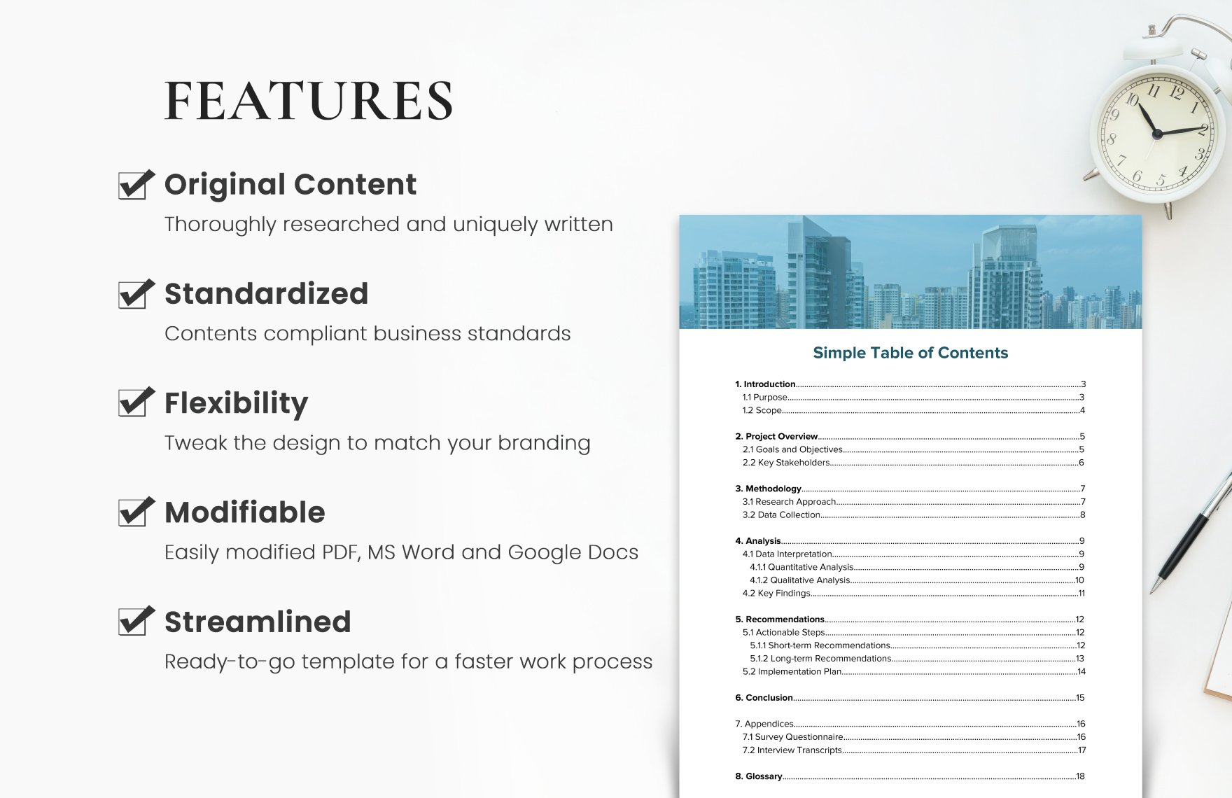 Simple Table of Contents Template