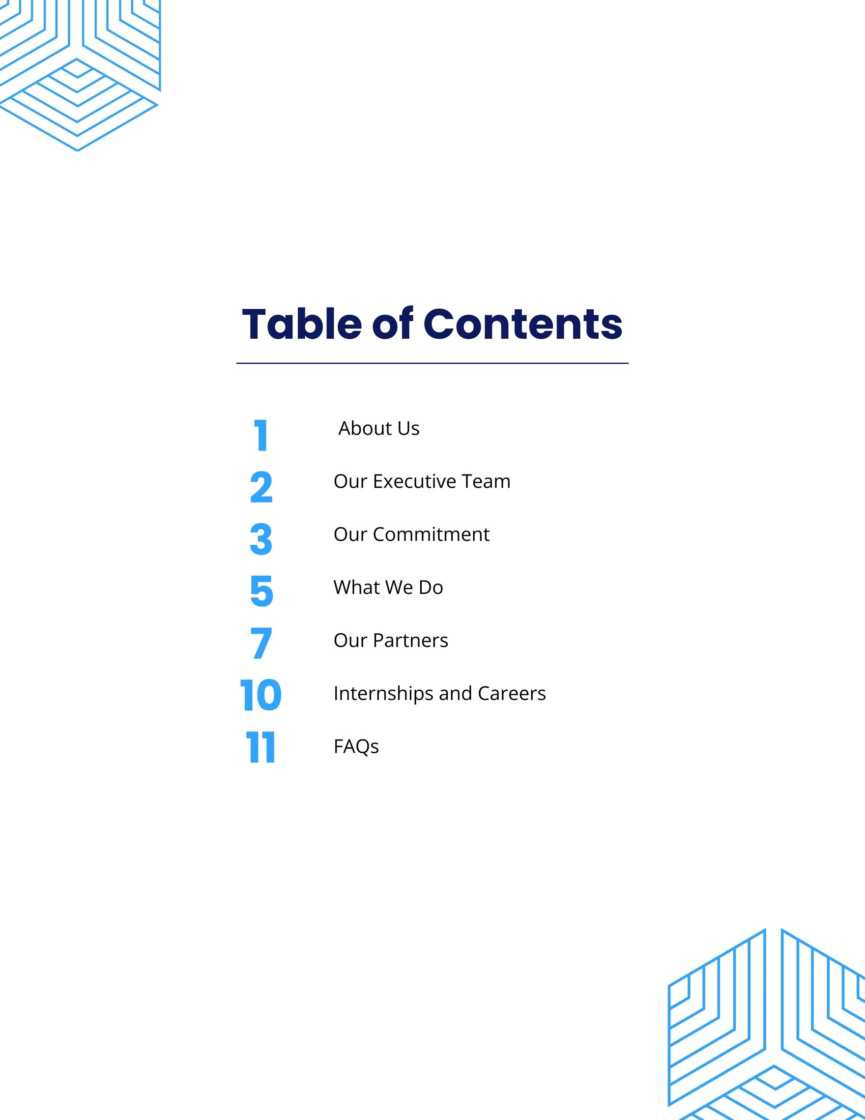 Simple Geometric Table of Contents Template