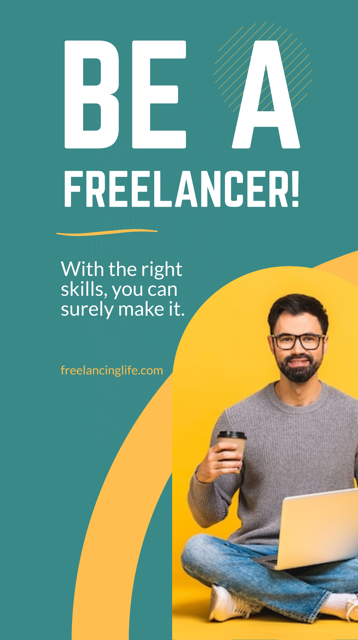 Free Freelancer Marketing Whatsapp Post Template to Edit Online