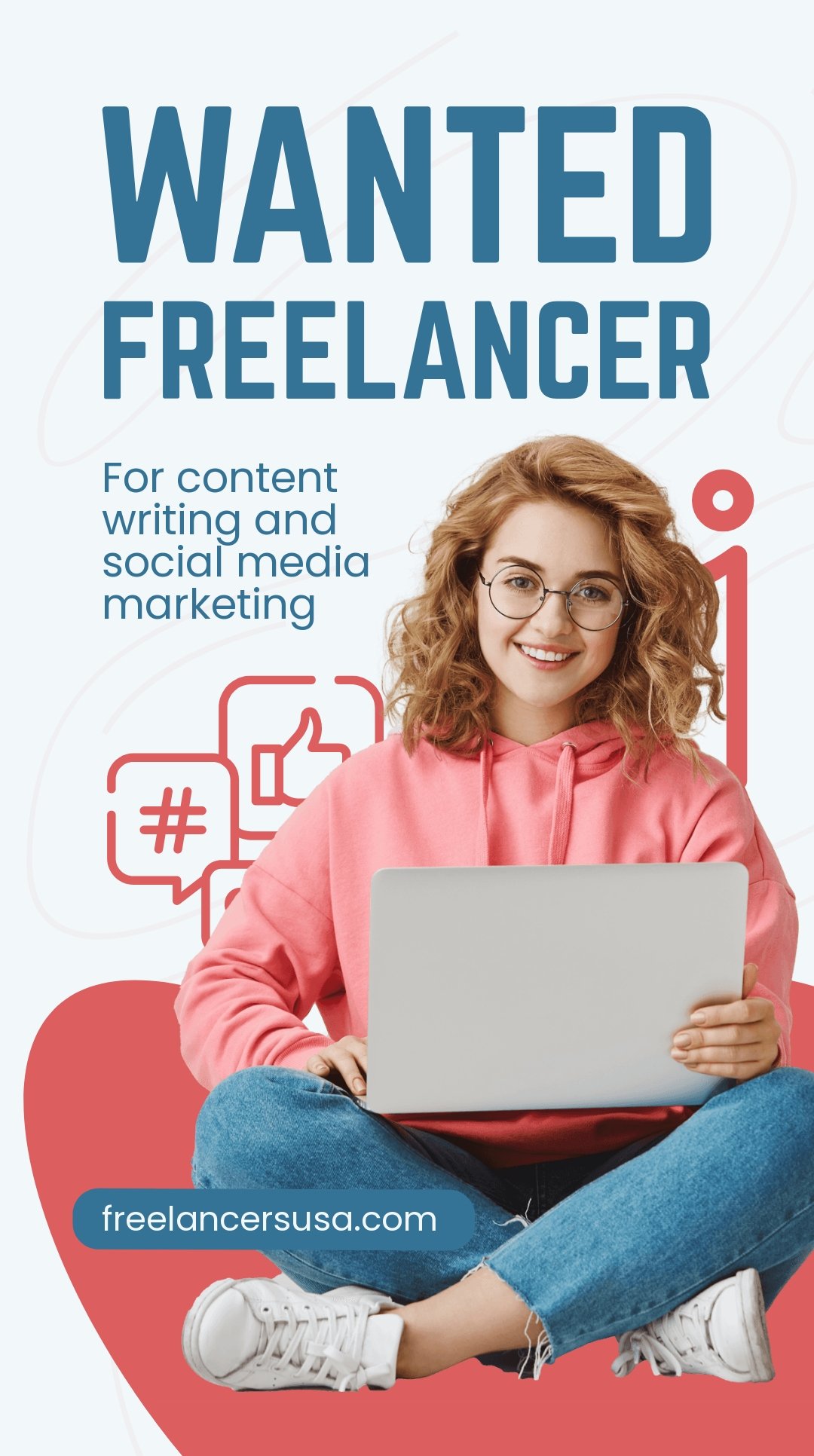 Wanted Freelancer Whatsapp Post Template