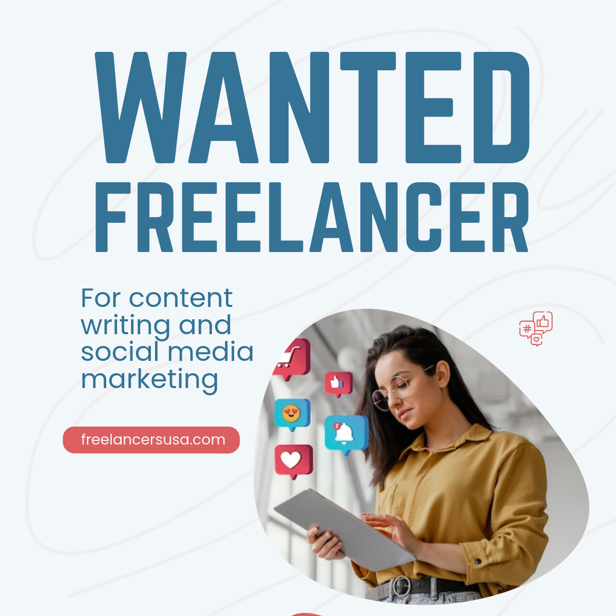 Free Wanted Freelancer Linkedin Post Template
