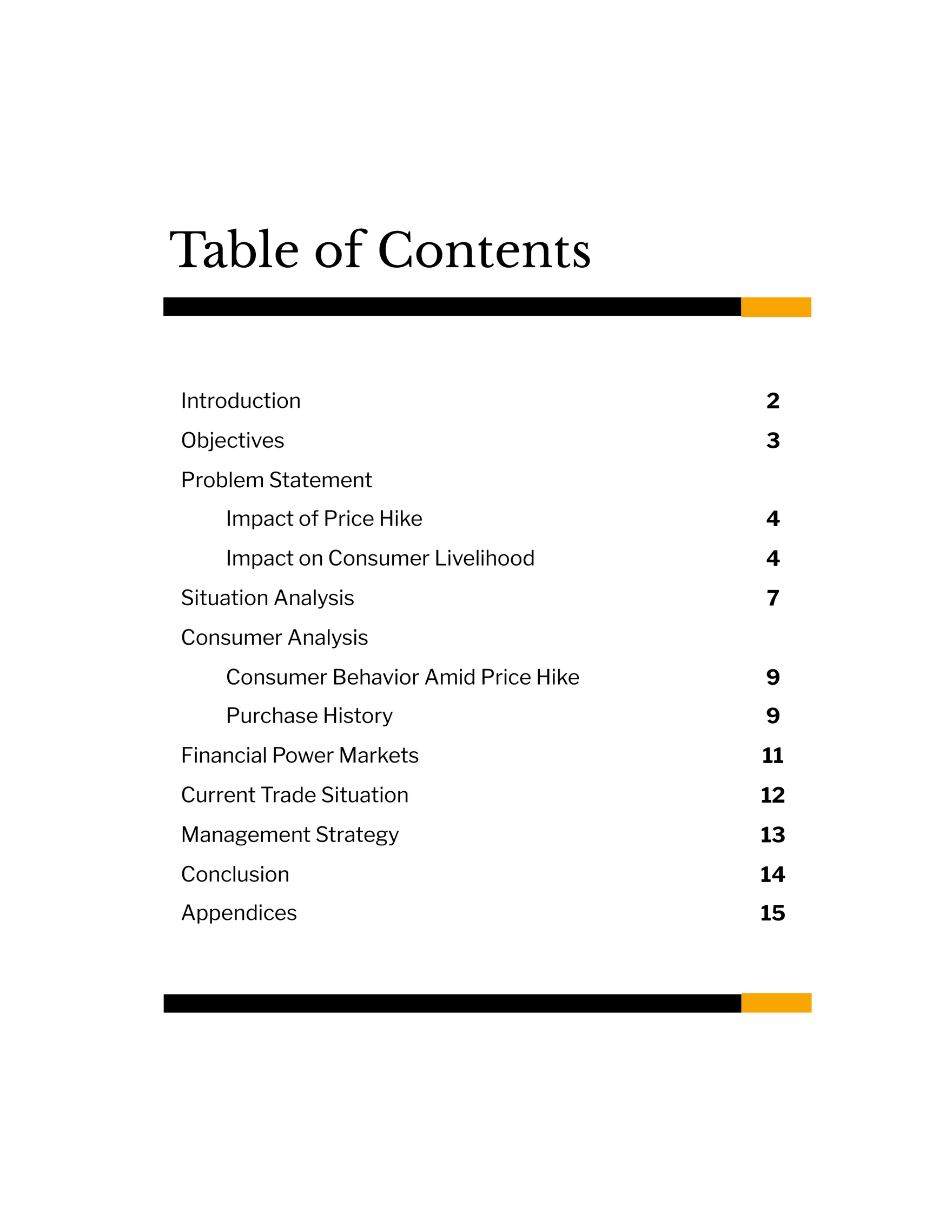 example of table of contents in term paper