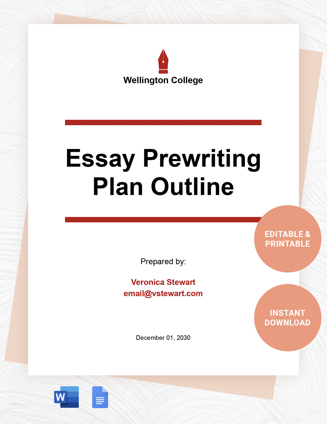 Essay Prewriting Outline Template