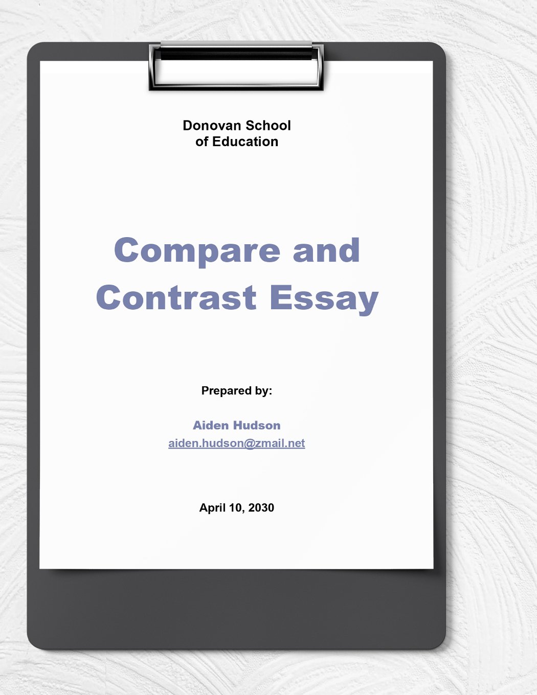 Compare and Contrast Essay Template in Word, Google Docs