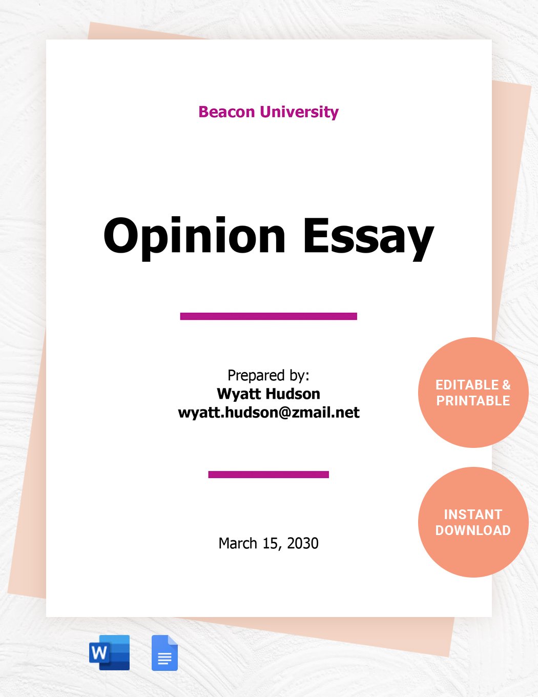 opinion essay template pdf