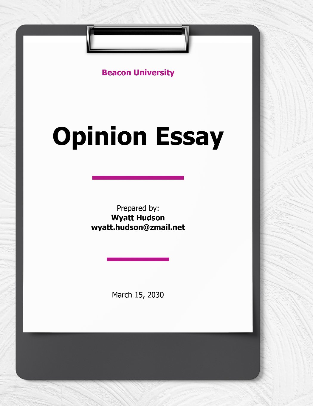 Opinion Essay Template in Word, Google Docs