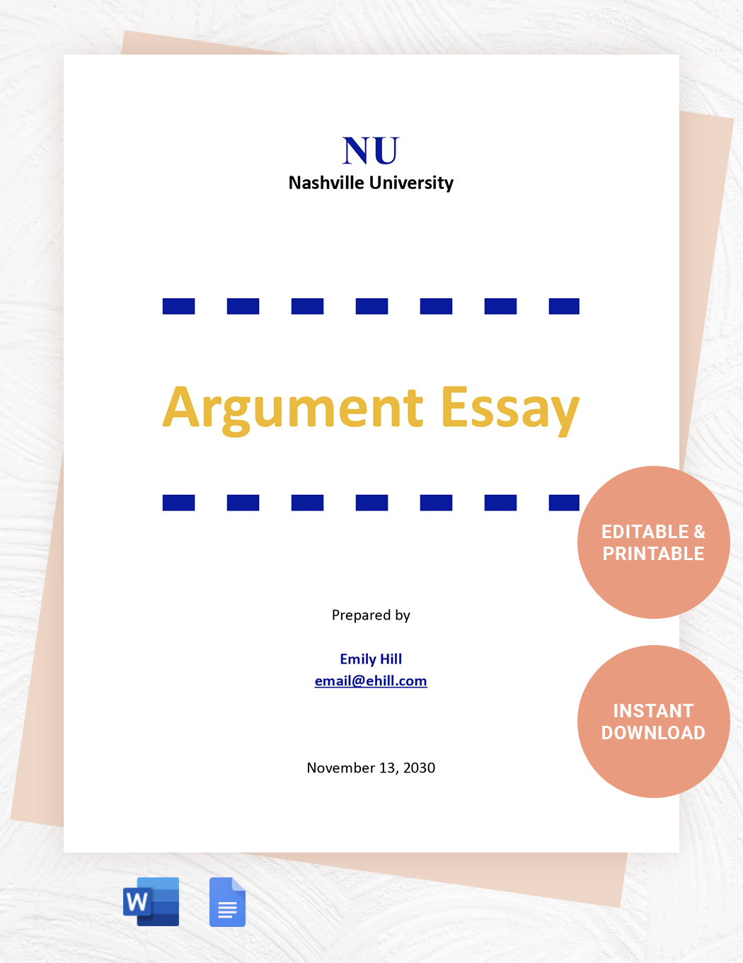 Argument Essay Template