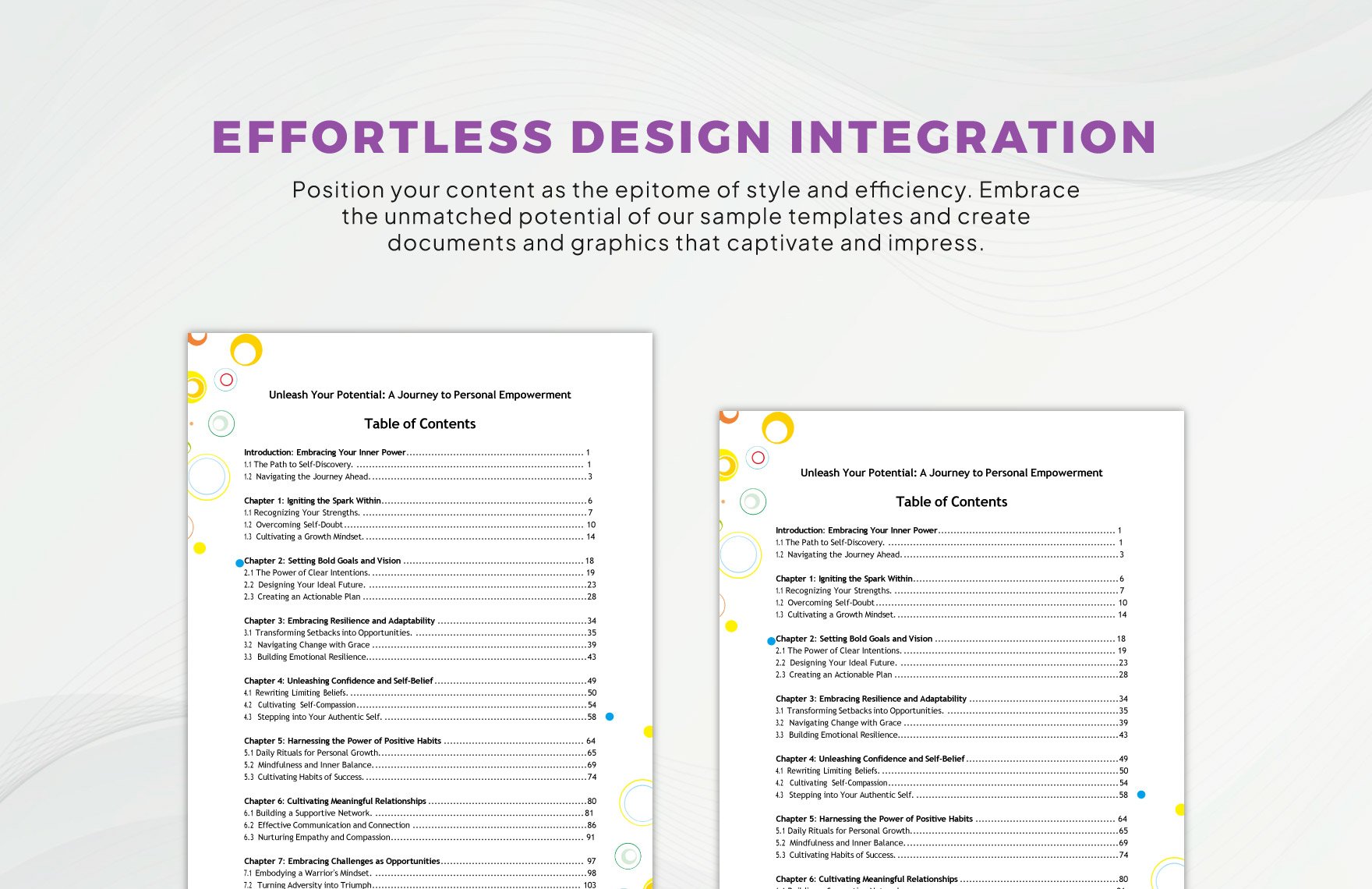 Sample Table Of Contents Template