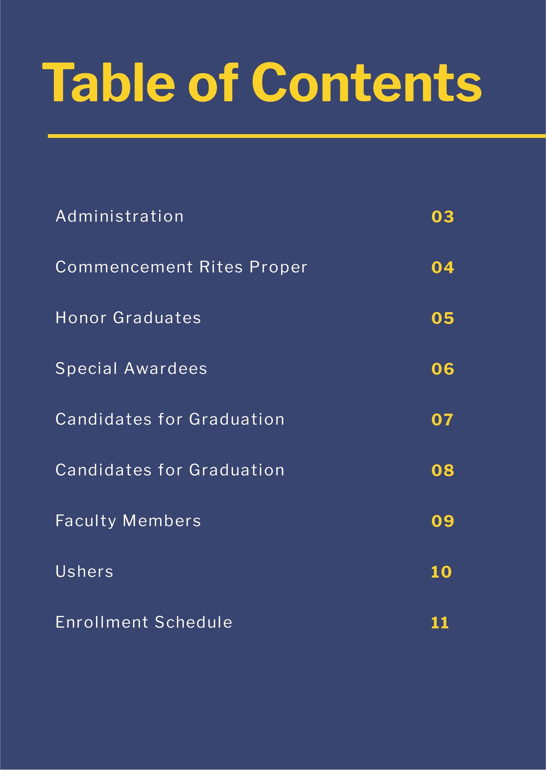 Graduation Booklet Template