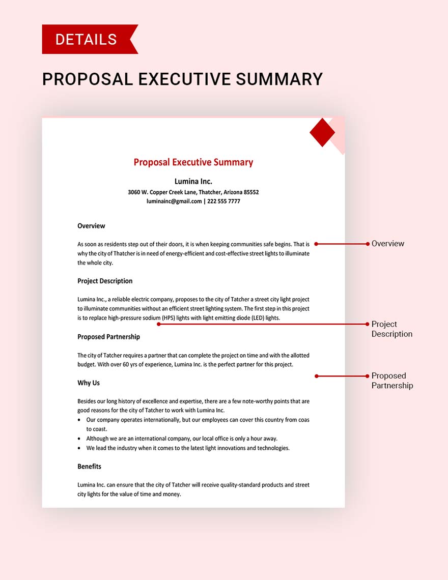 executive summary for business proposal sample