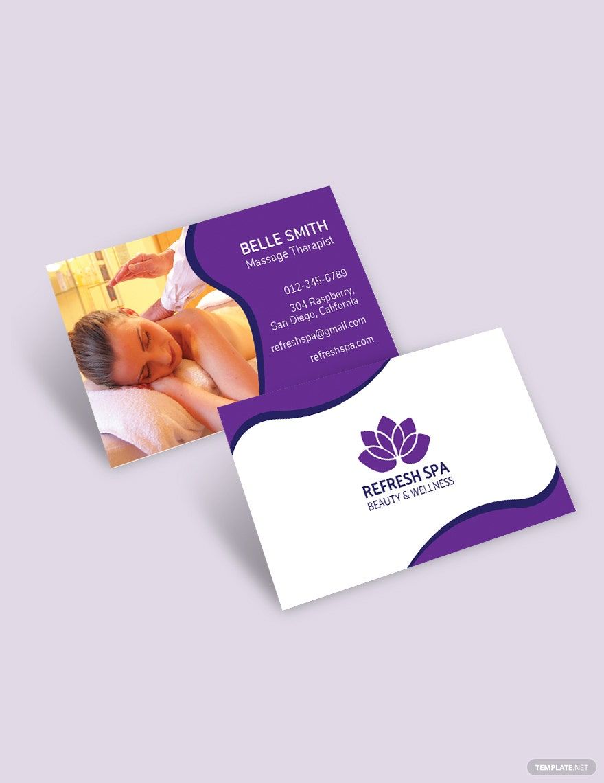 Massage Therapist Business Card Illustrator Templates Design Free 