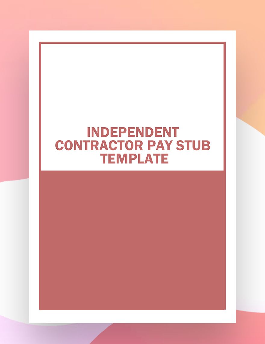 Independent Contractor Pay Stub Template