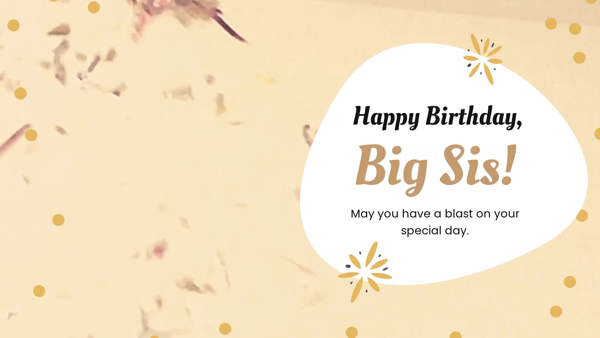 Free Birthday Wishes For Sister Video Template 
