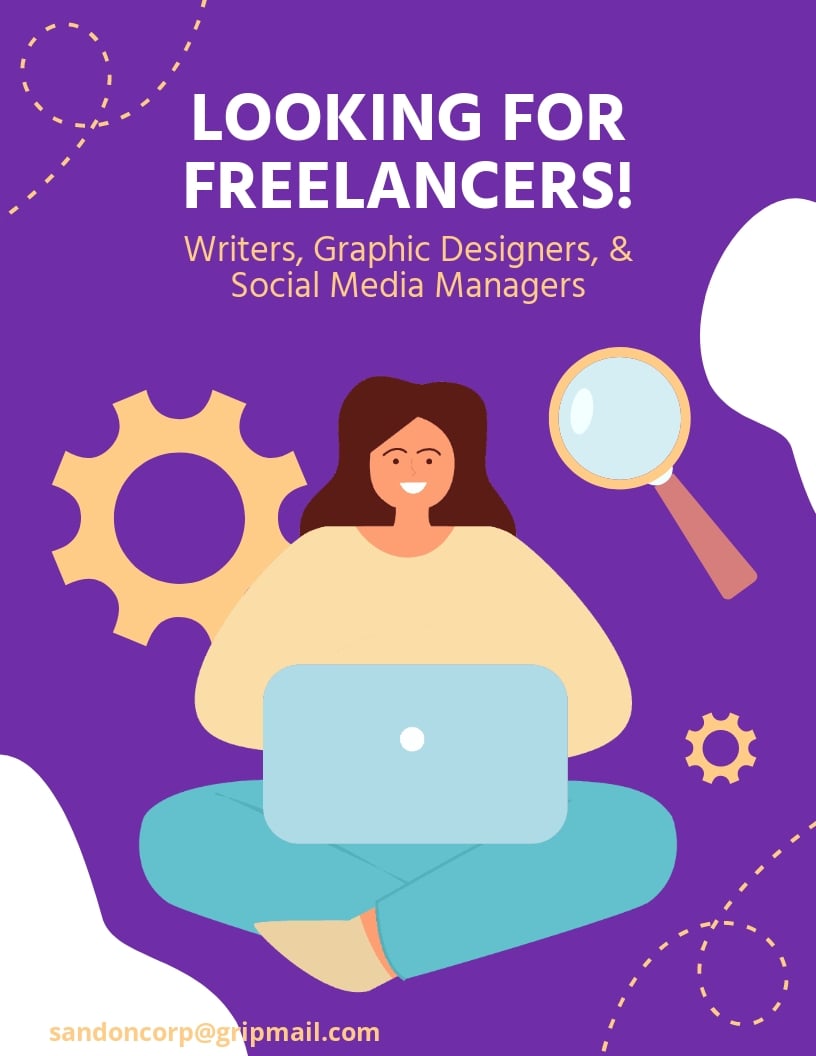 Freelancer Project Posting Ad Flyer Template in Word, Google Docs, Publisher