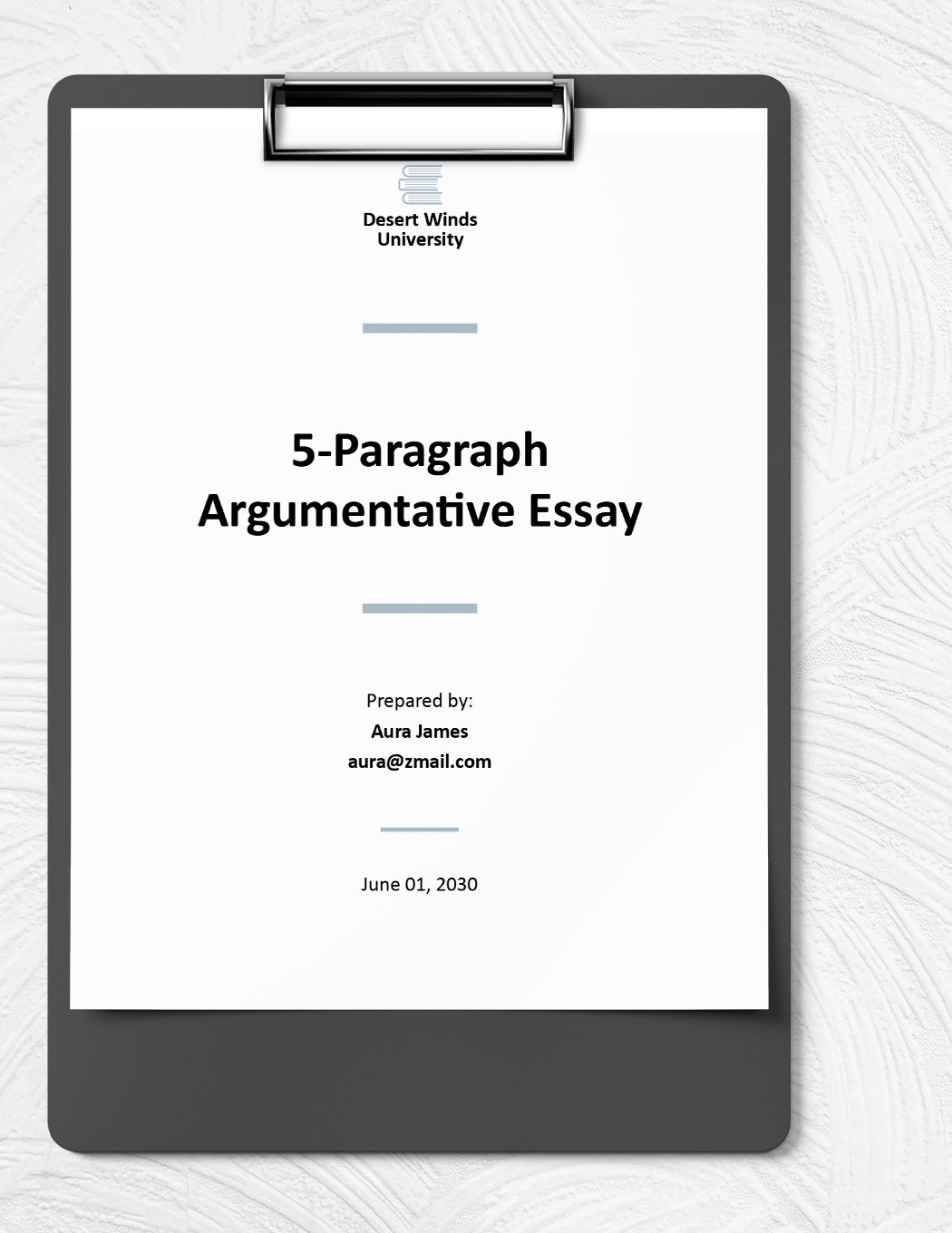 5-Paragraph Argumentative Essay Template in Word, Google Docs