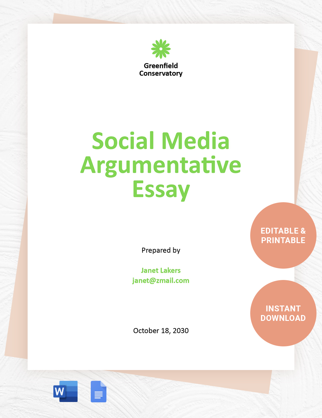 Social Media Argumentative Essay Template