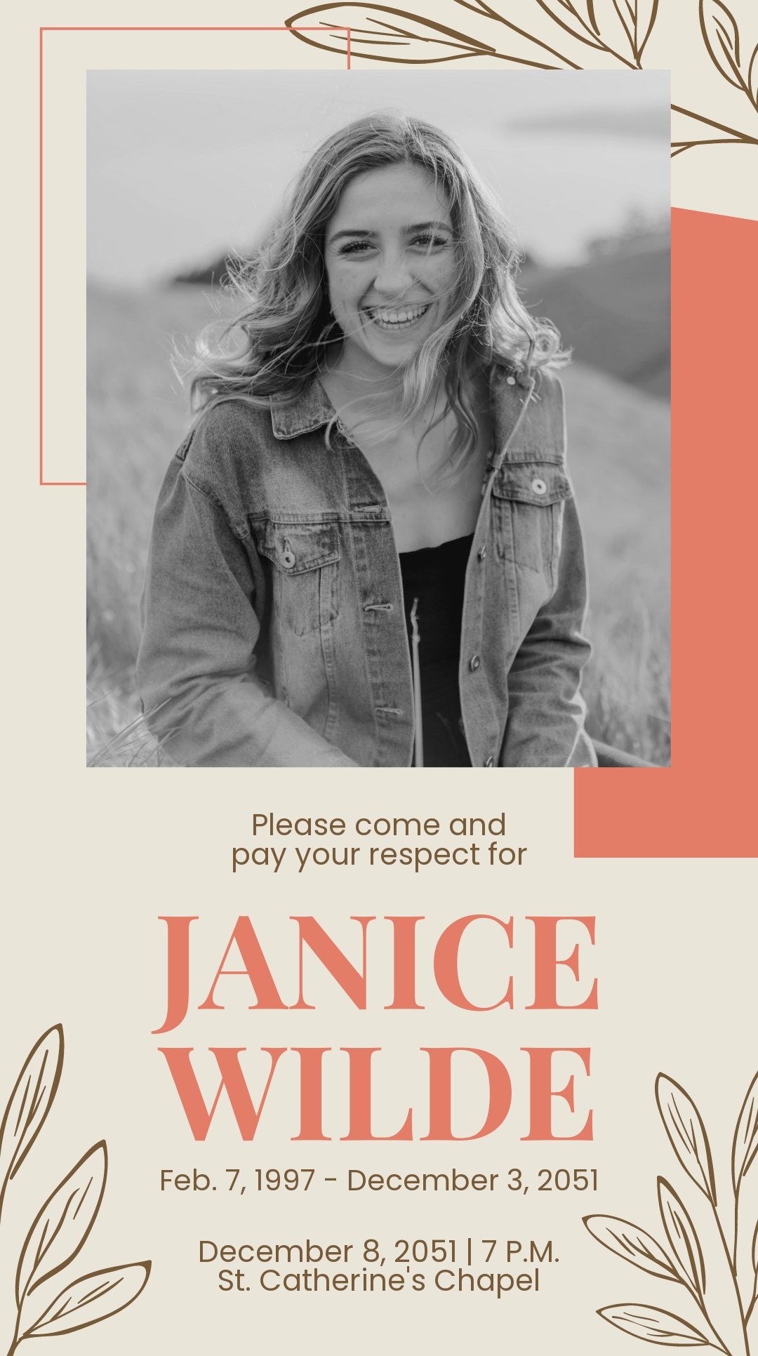 Free Funeral Service Instagram Story Template