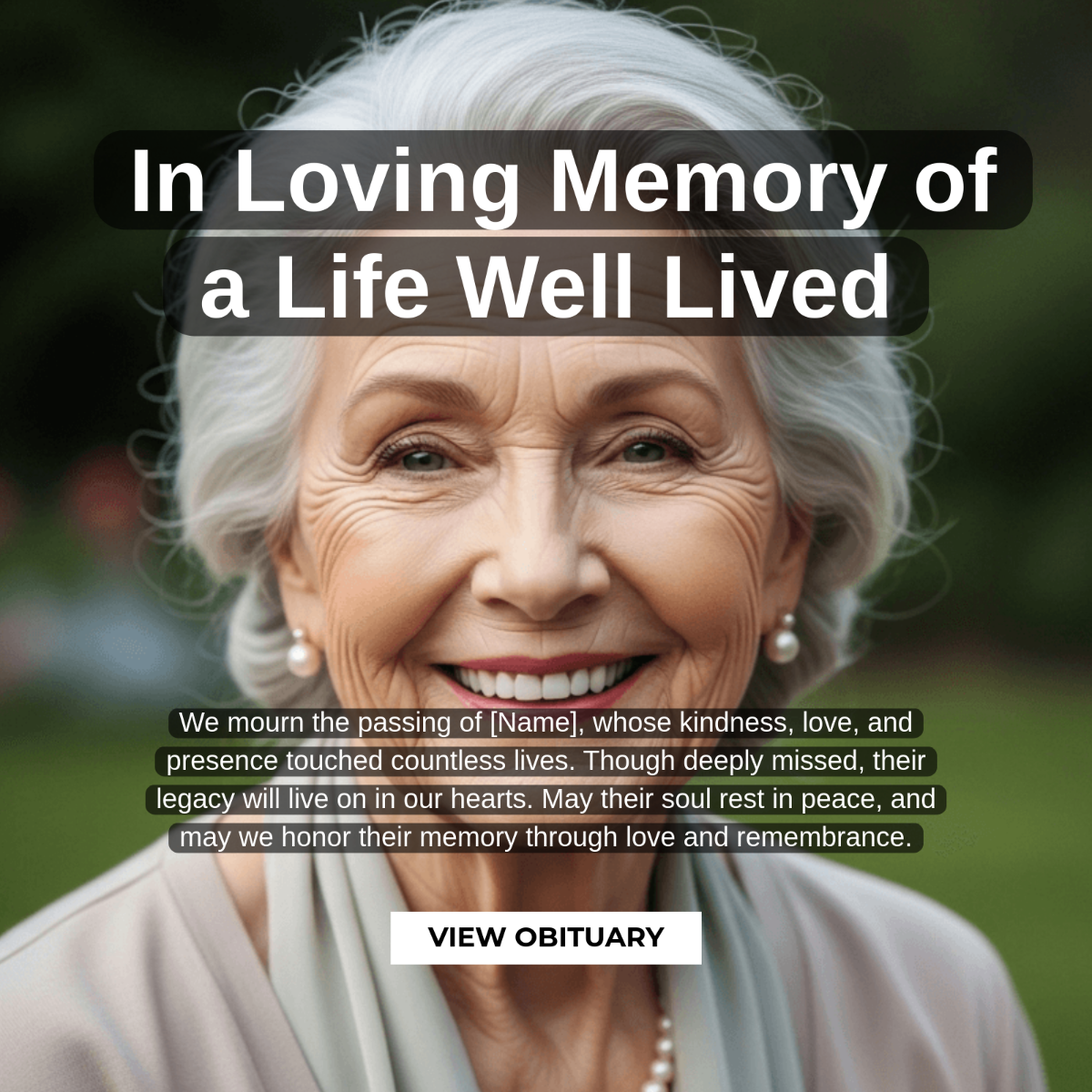 Free Obituary Whatsapp Post Template to Edit Online