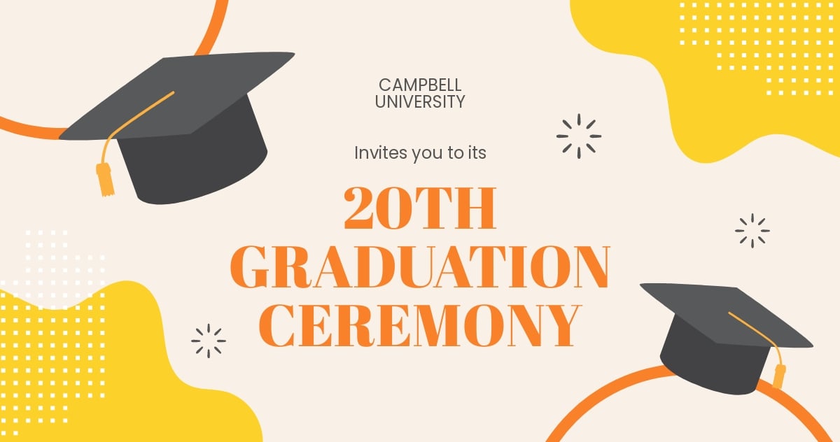 Graduation Invitation Facebook Post Template - Edit Online & Download ...