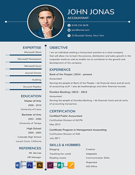 Banking Resume for Freshers Template - Illustrator, InDesign, Word, Apple Pages, PSD, Publisher