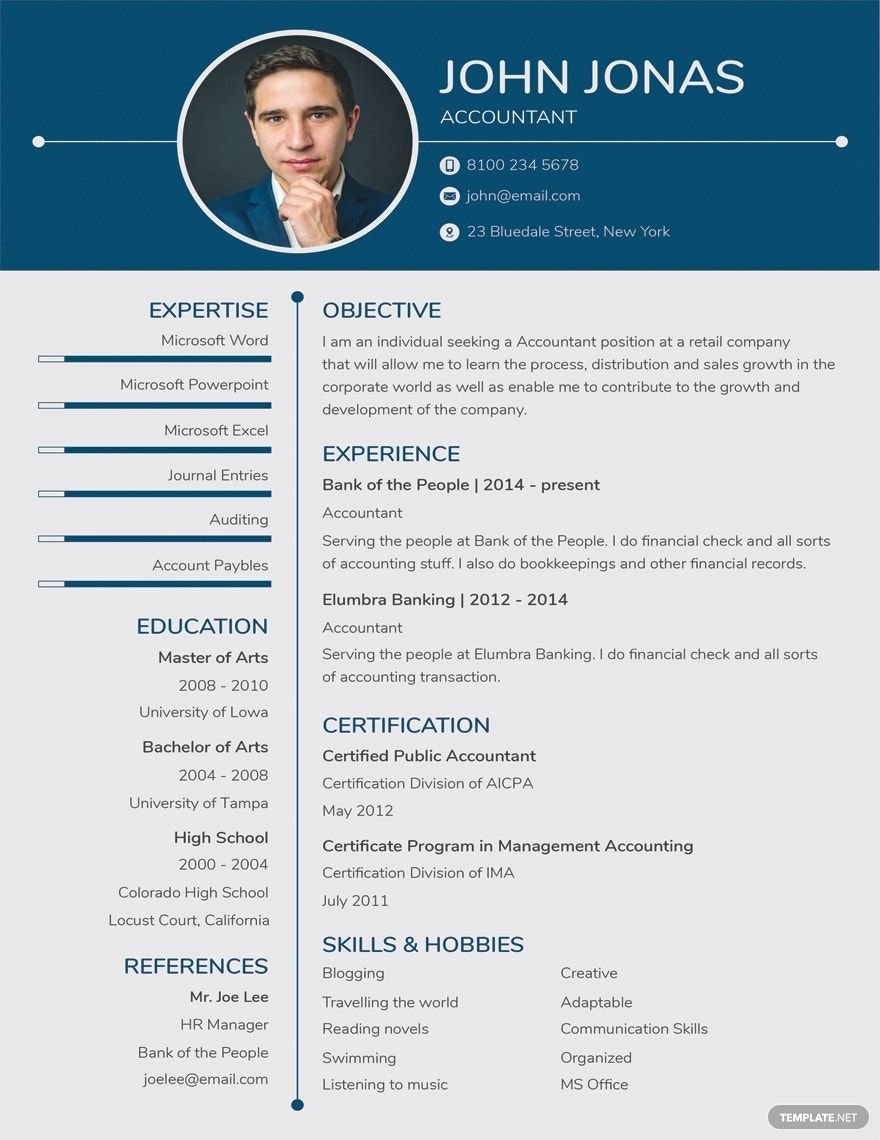 Banking Resume for Freshers Template