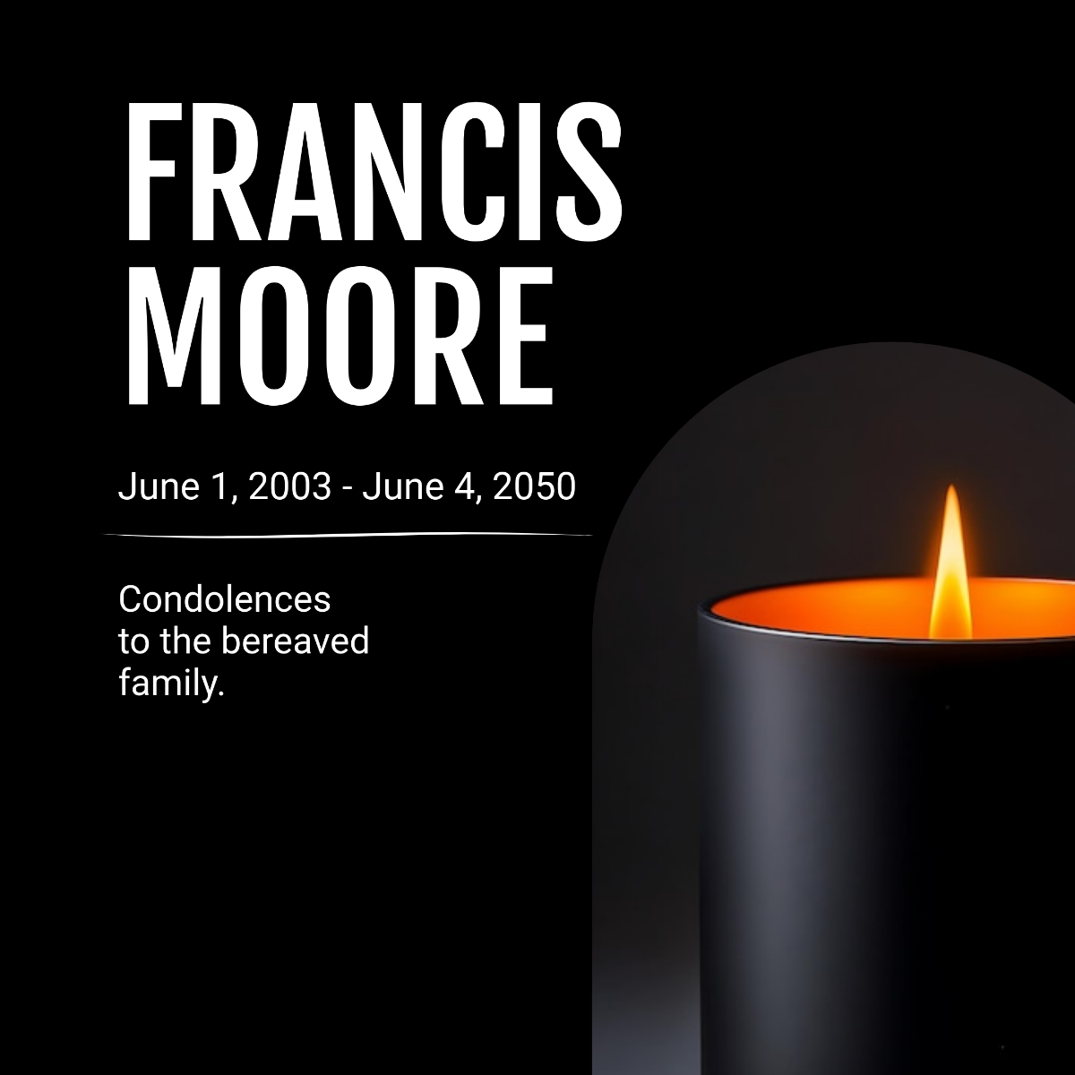 Free Condolence Instagram Post Template