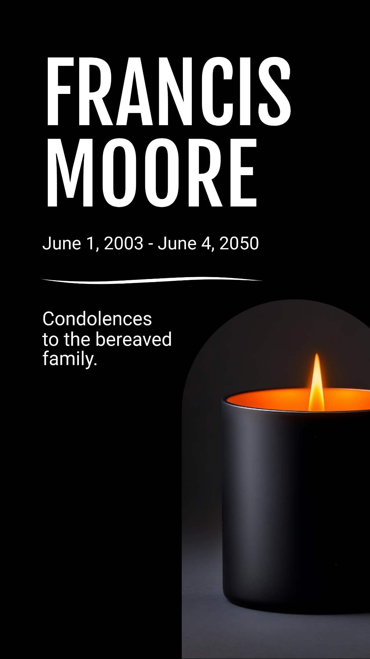 Free Condolence Instagram Story Template
