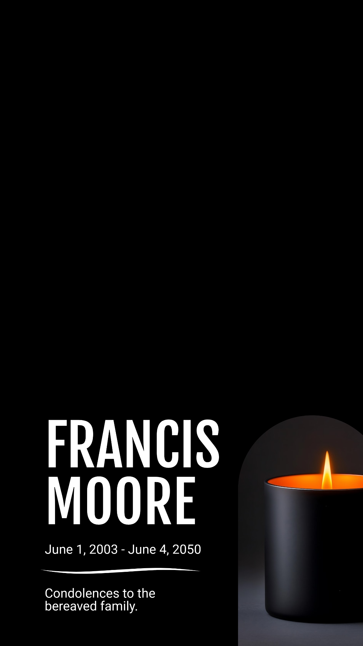 Free Condolence Snapchat Geofilter Template to Edit Online