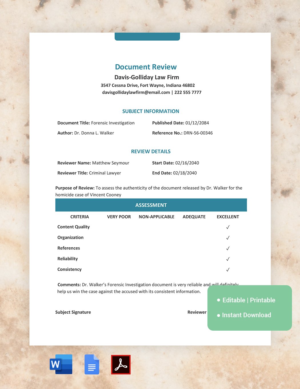 Document Review Template
