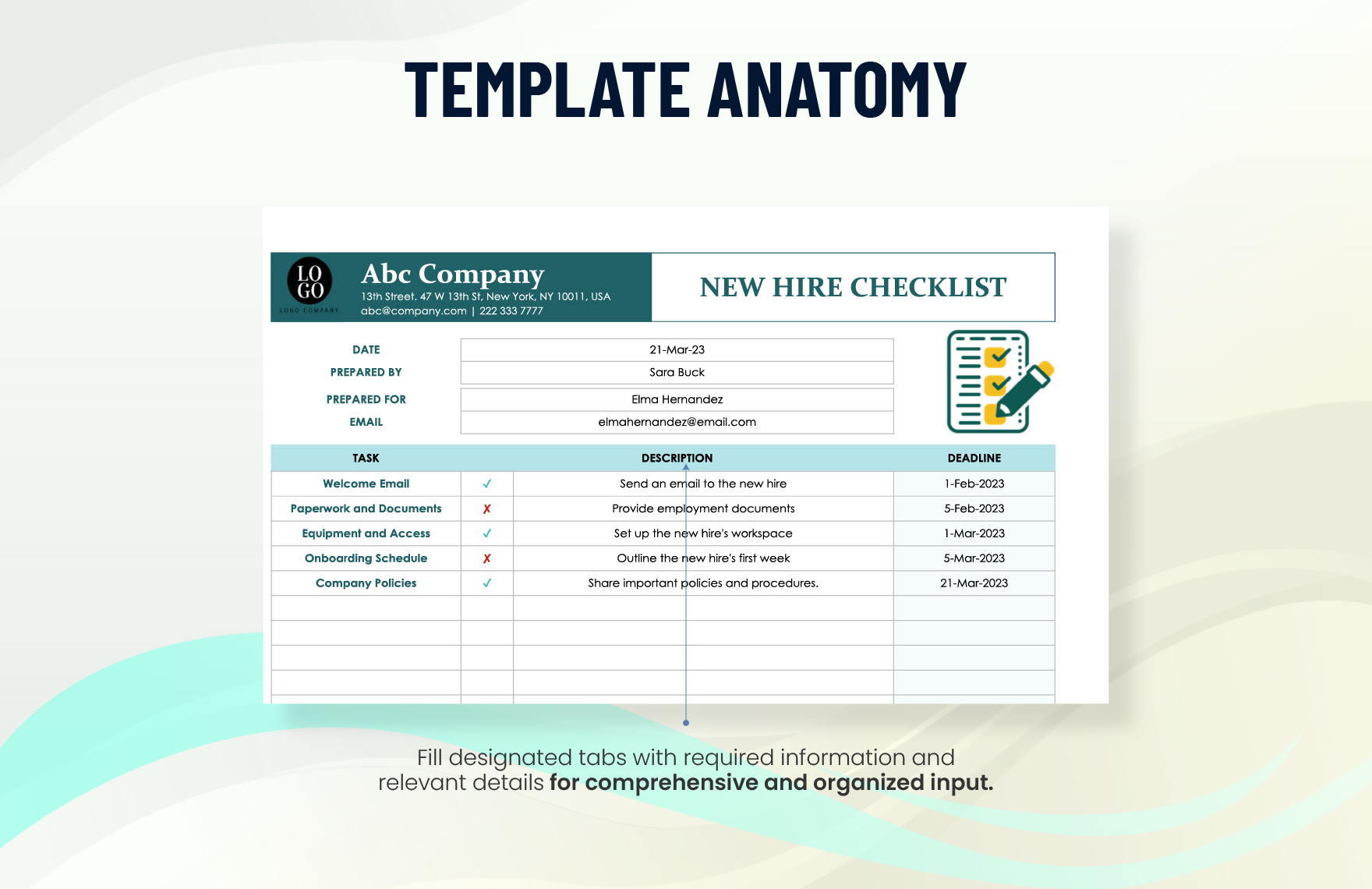 New Hire Checklist Template