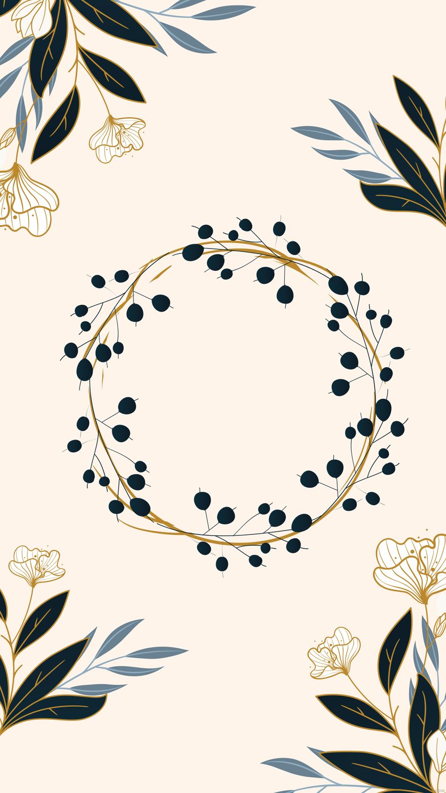 Wedding Wreath Mobile Background in Illustrator, EPS, SVG, JPG, PNG