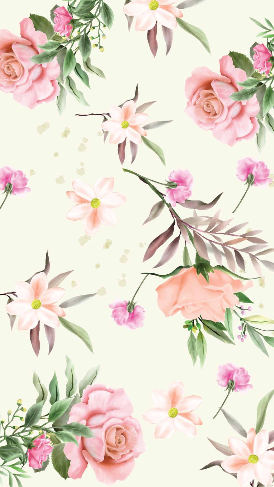 Free Watercolor Wedding Flower Mobile Background