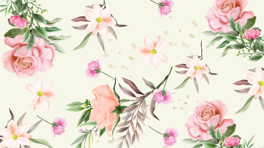 Free Watercolor Wedding Flower Background