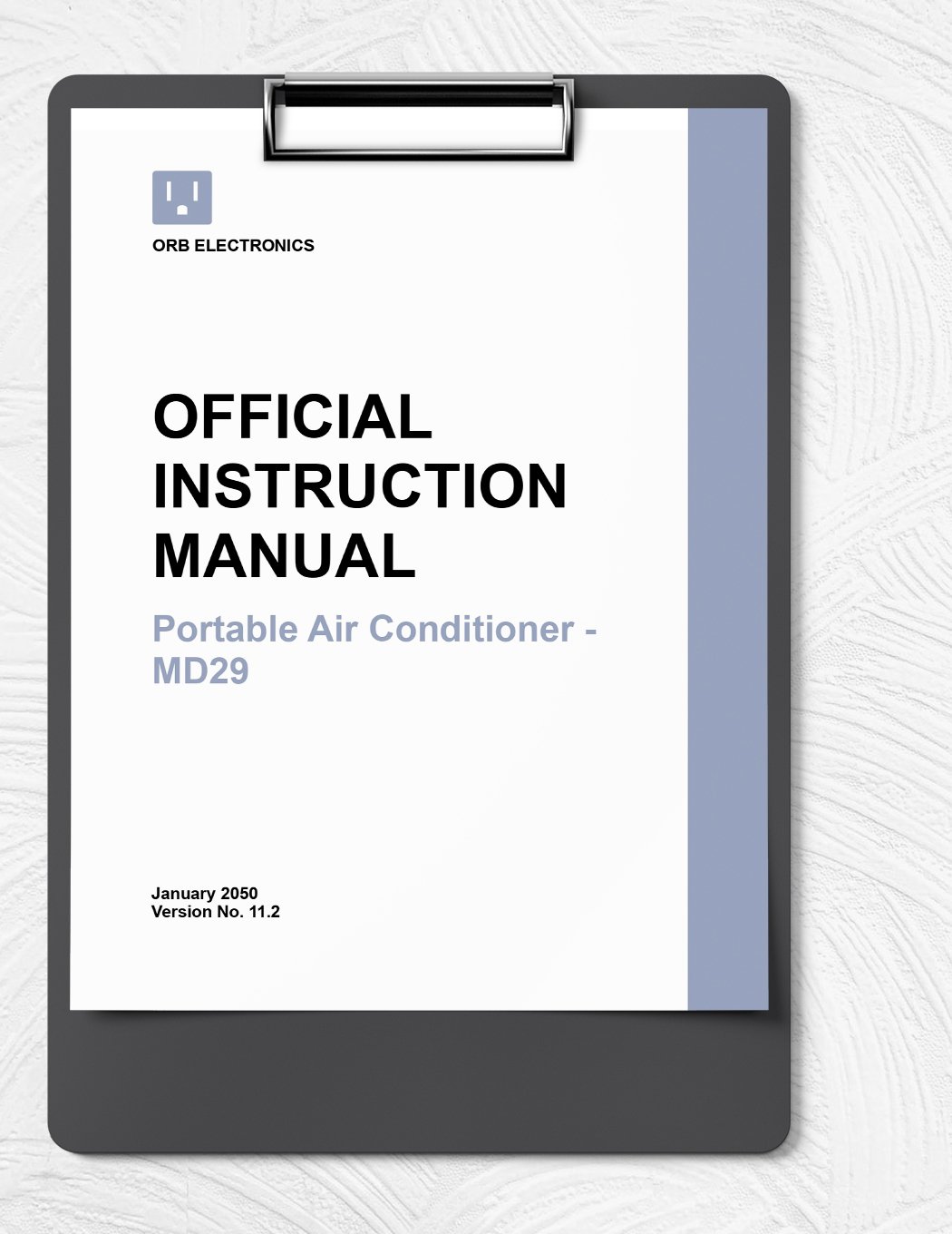 Official Instruction Manual Template