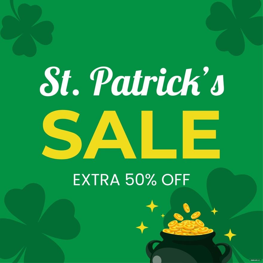 St. Patrick's Day Sale Vector in Illustrator, EPS, SVG, JPG, PNG