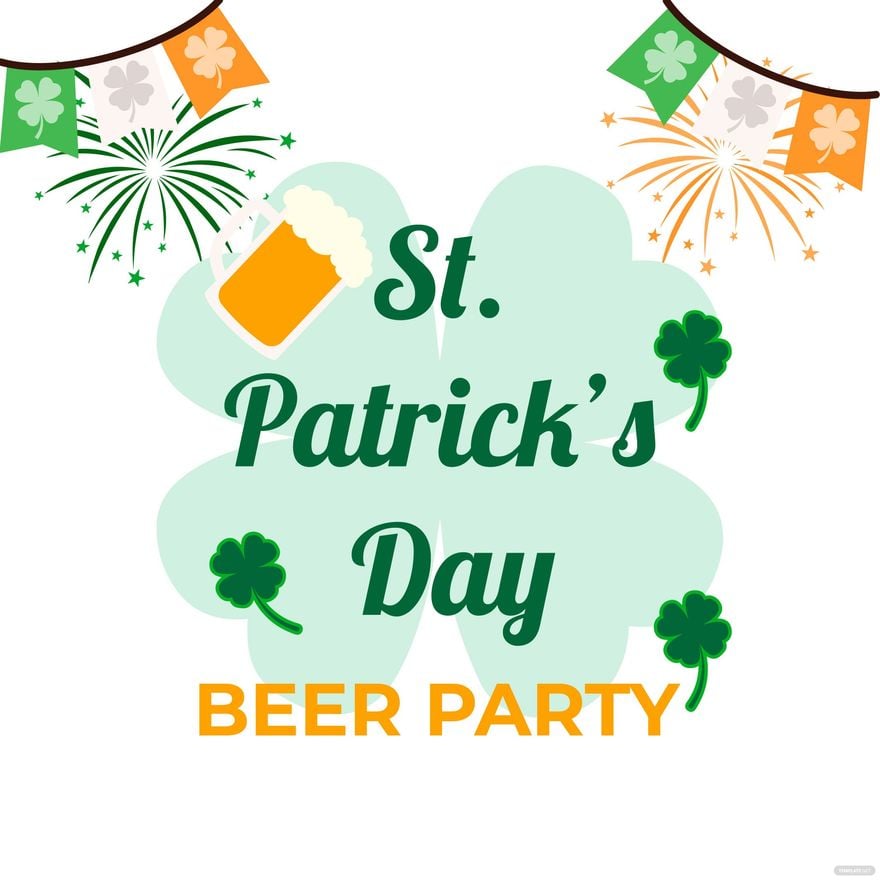 St. Patrick's Day Party Vector in Illustrator, EPS, SVG, JPG, PNG
