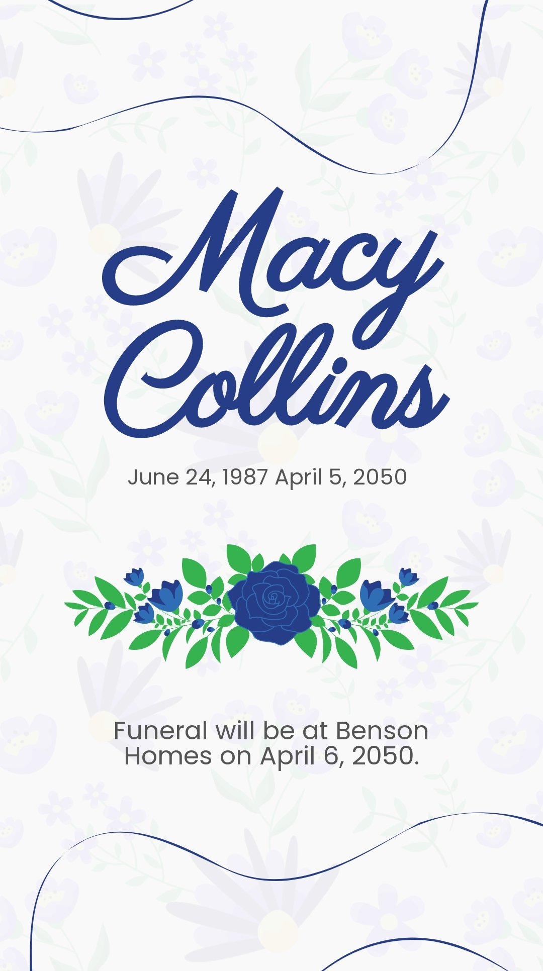 Funeral Event Instagram Story