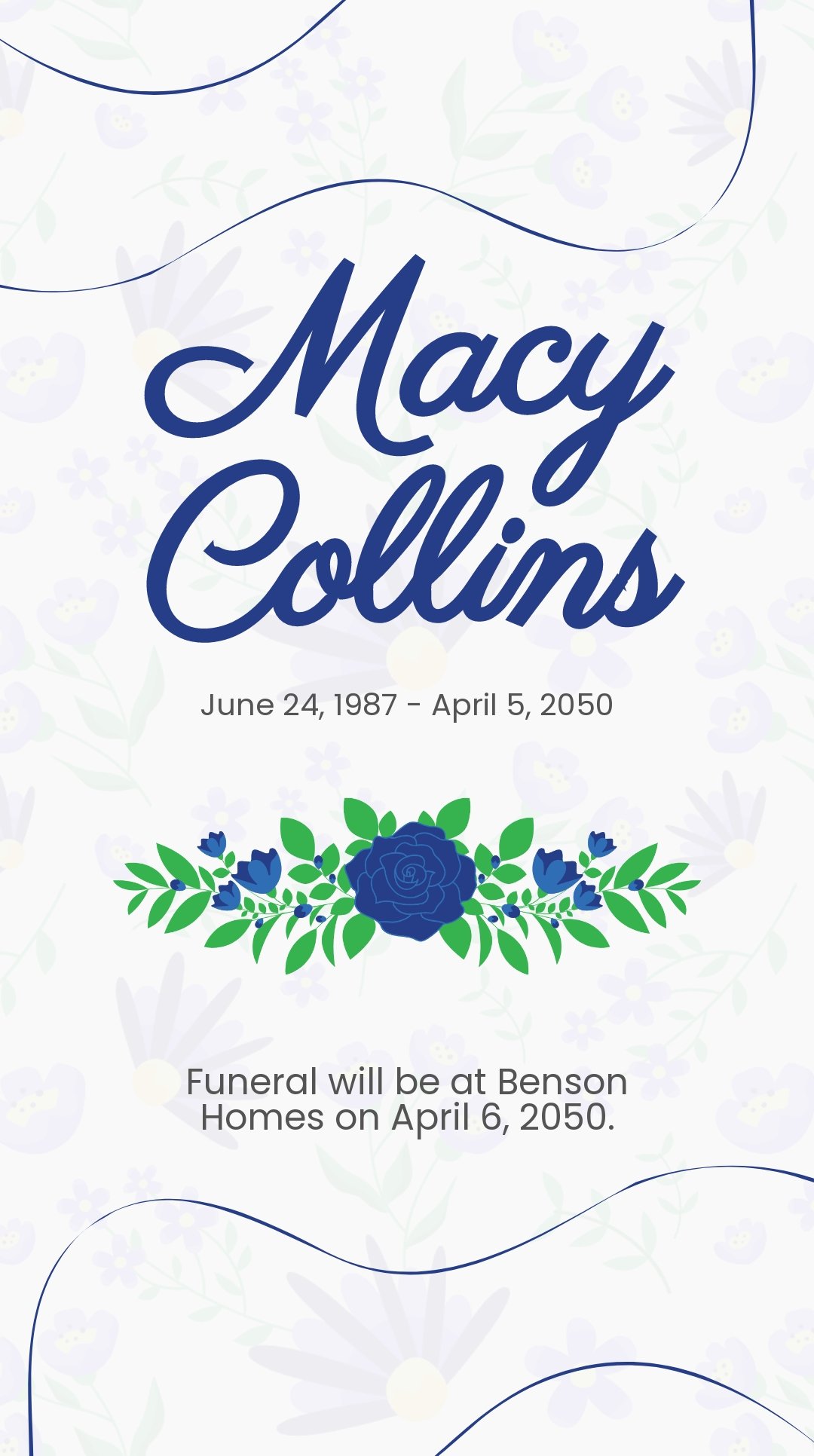Funeral Event Whatsapp Post Template