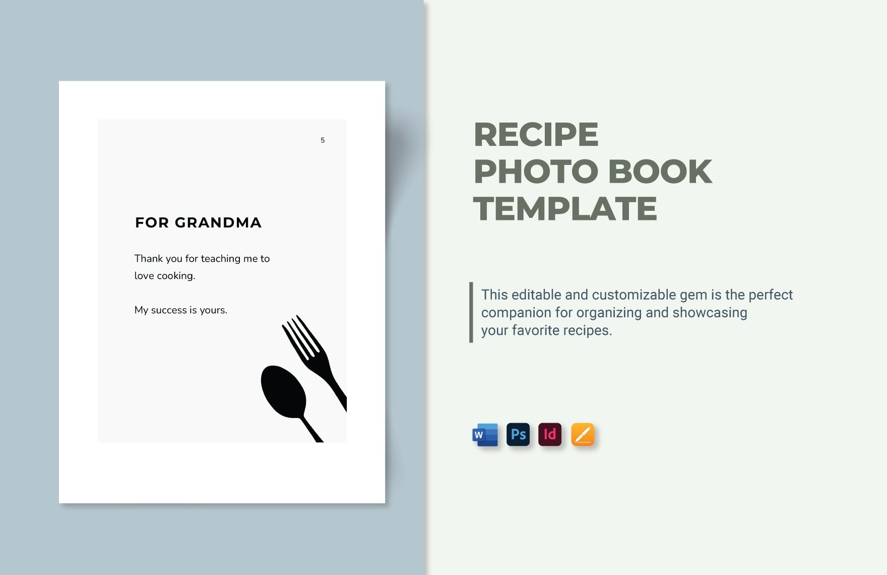 Free Recipe Photo Book Template in Word, PSD, Apple Pages, InDesign