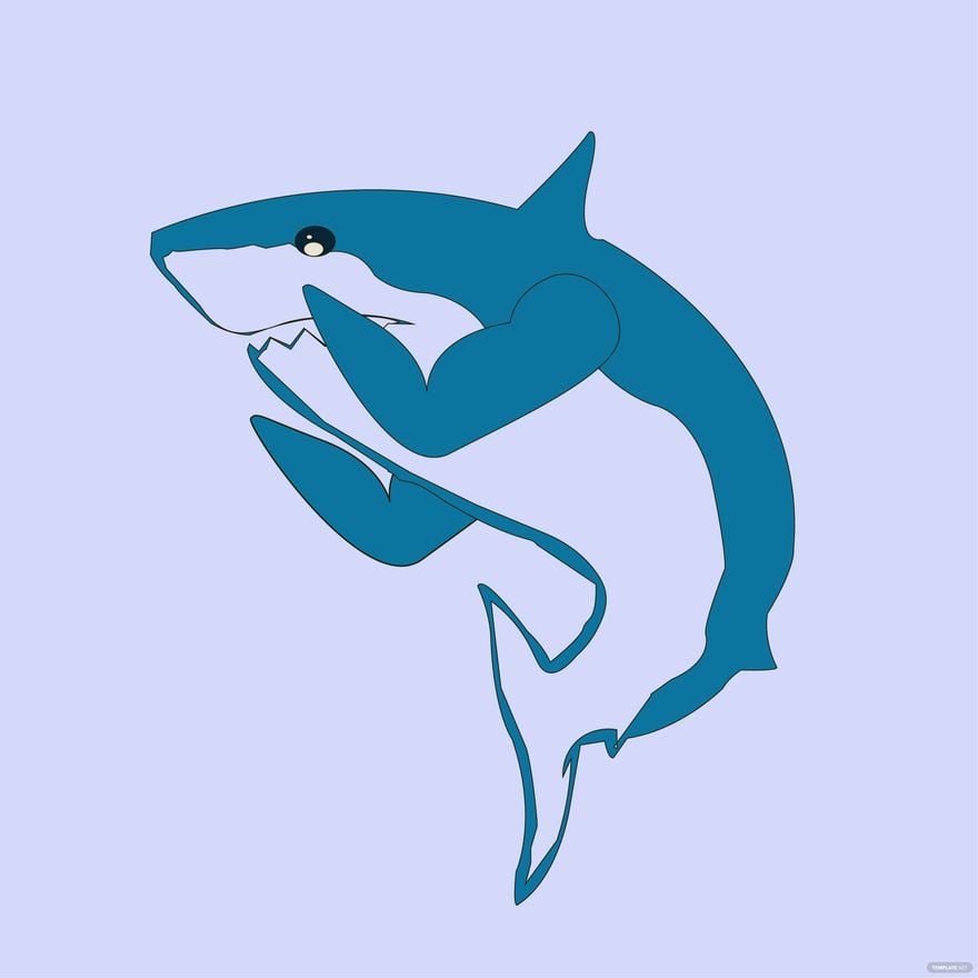 Muscle Shark Vector in Illustrator, EPS, SVG, JPG, PNG