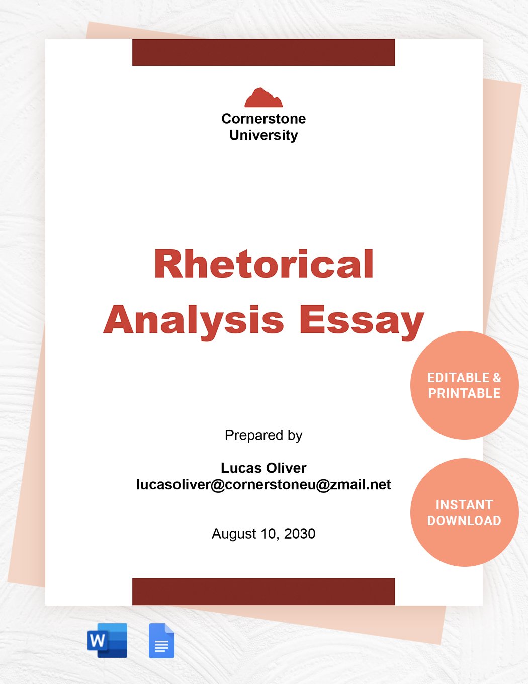 Rhetorical Analysis Essay Template