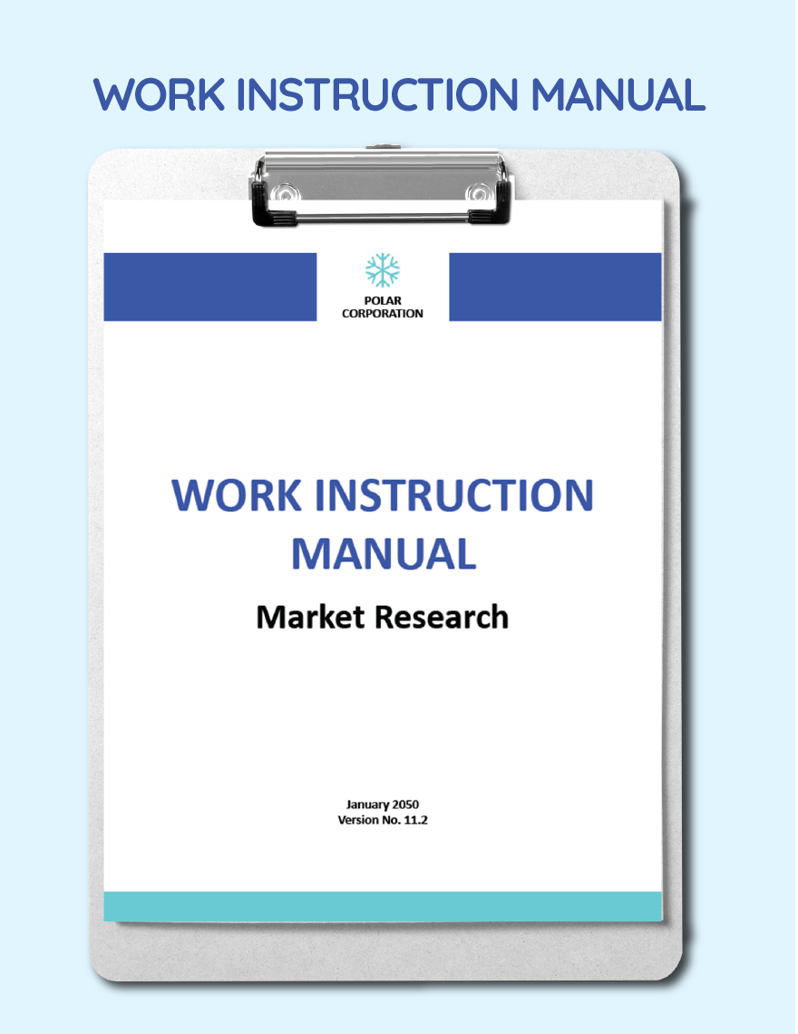 Work Manual Template Word