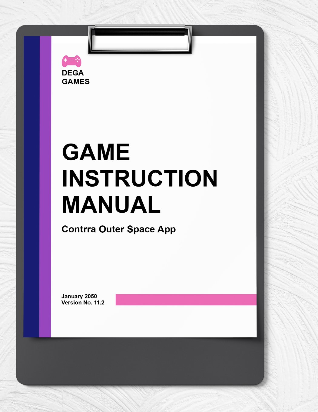 Game Instruction Manual Template