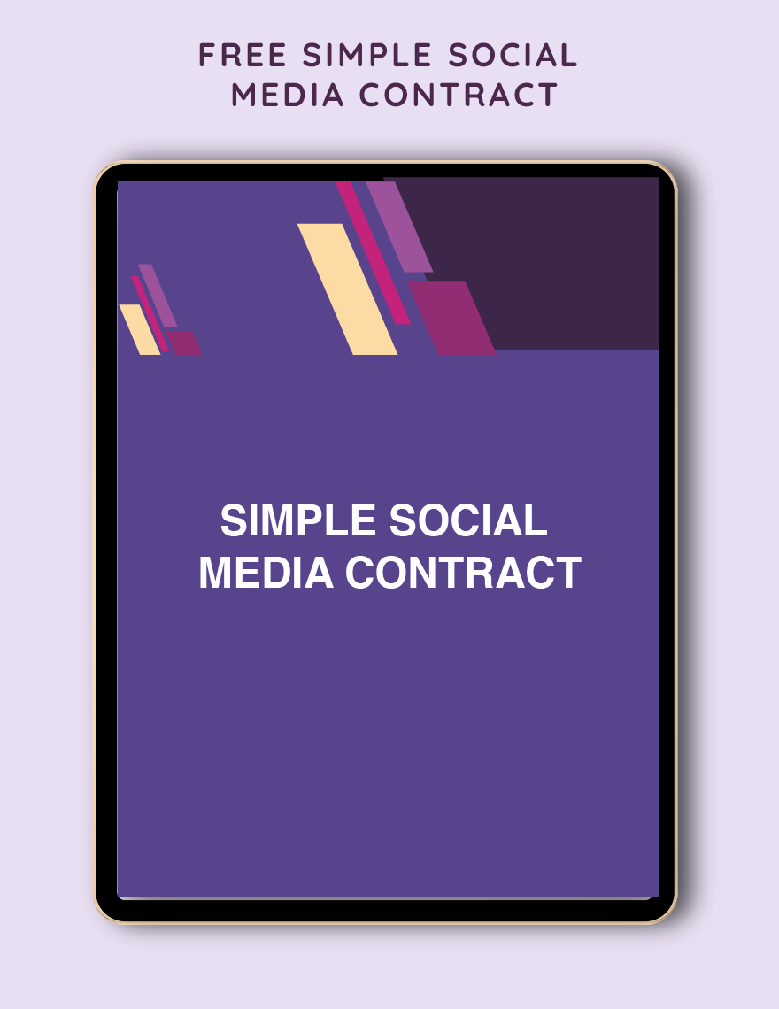 Simple Social Media Contract Template