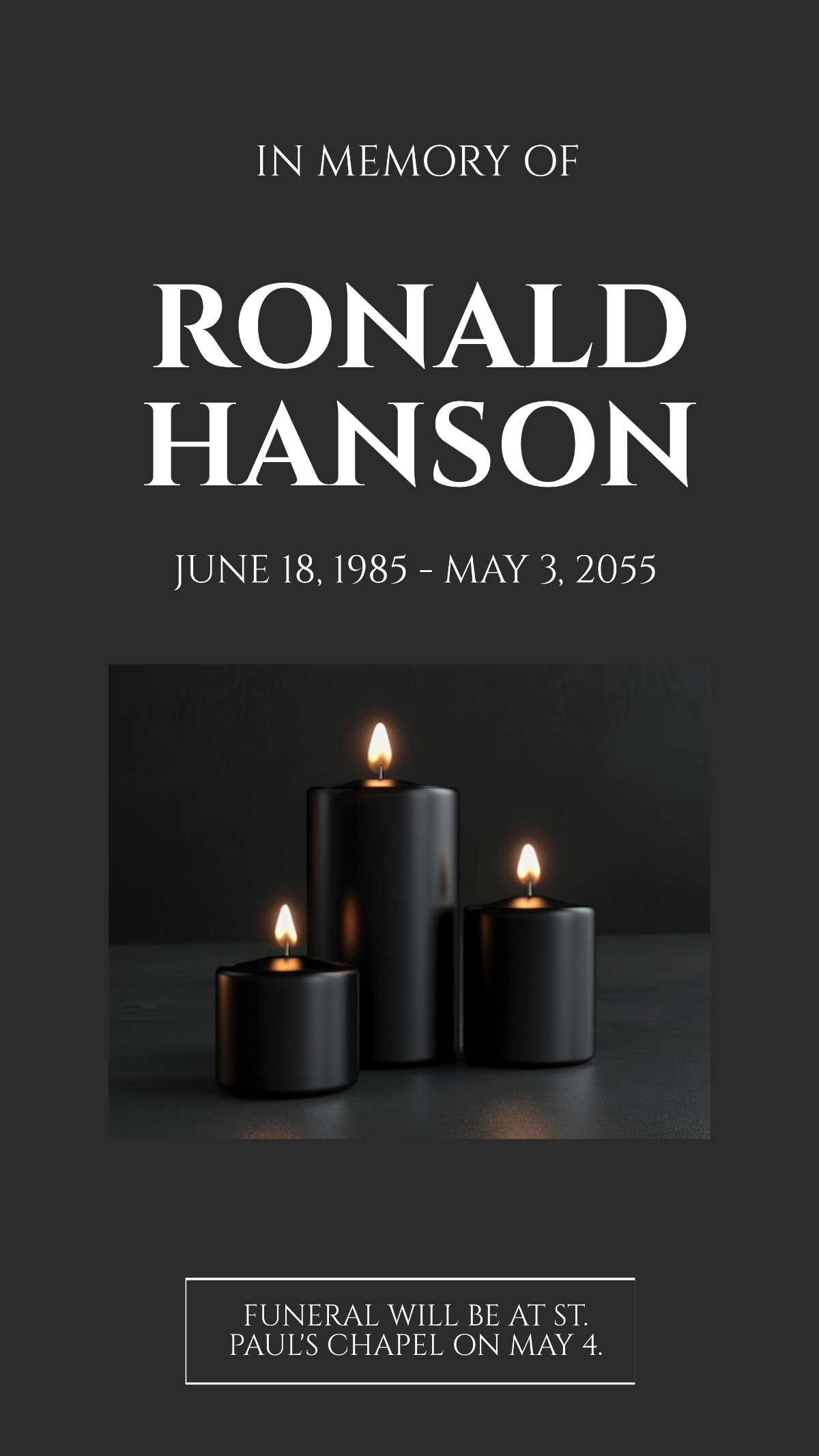 Free Simple Funeral Instagram Story Template