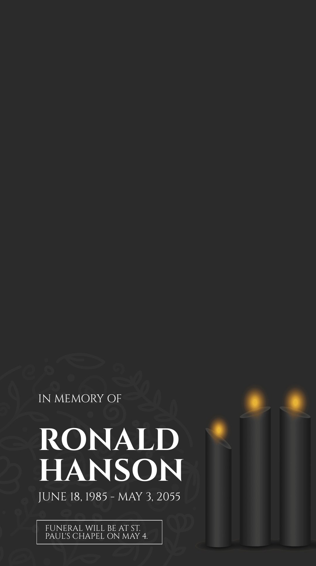 Simple Funeral Snapchat Geofilter Template