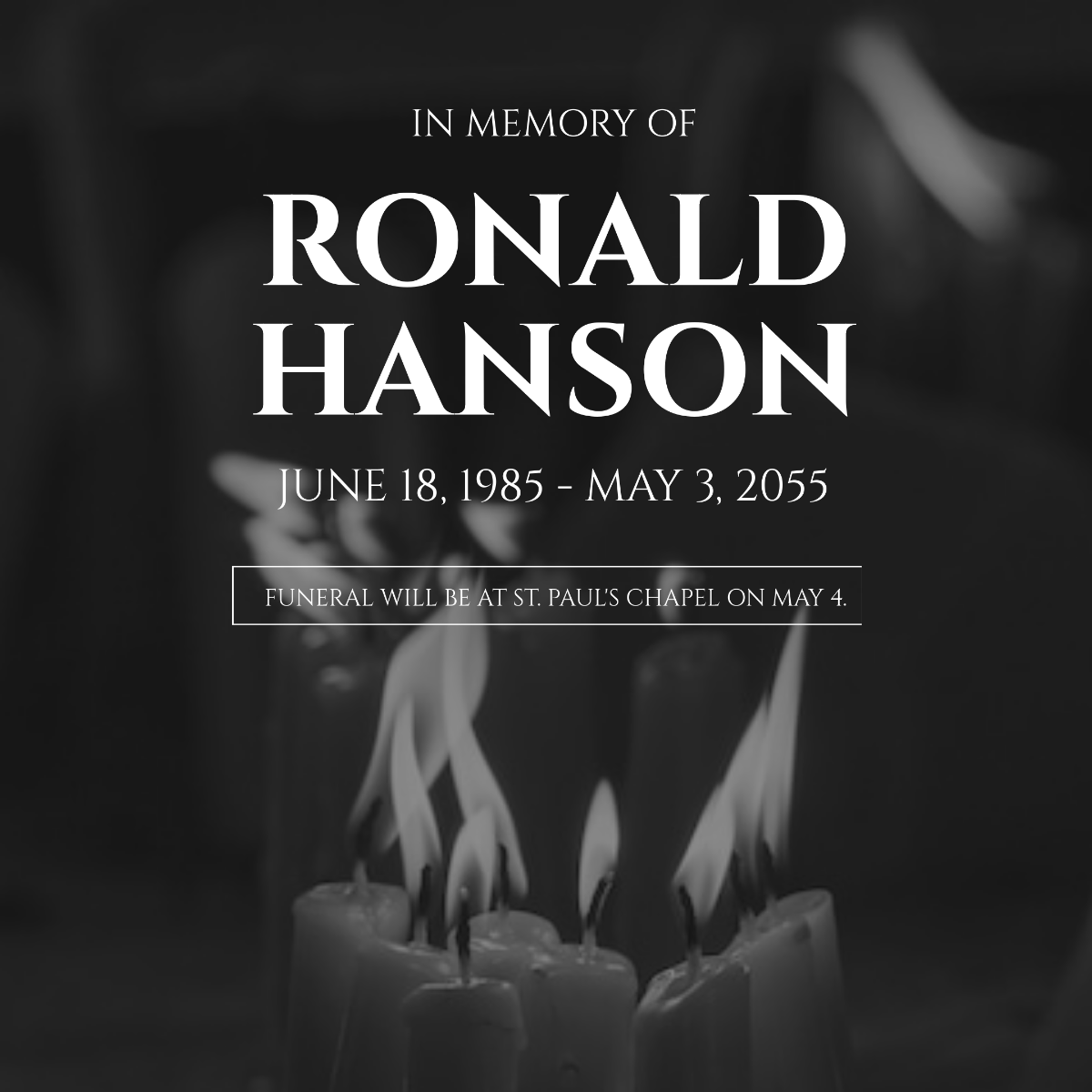 Free Simple Funeral Instagram Post Template