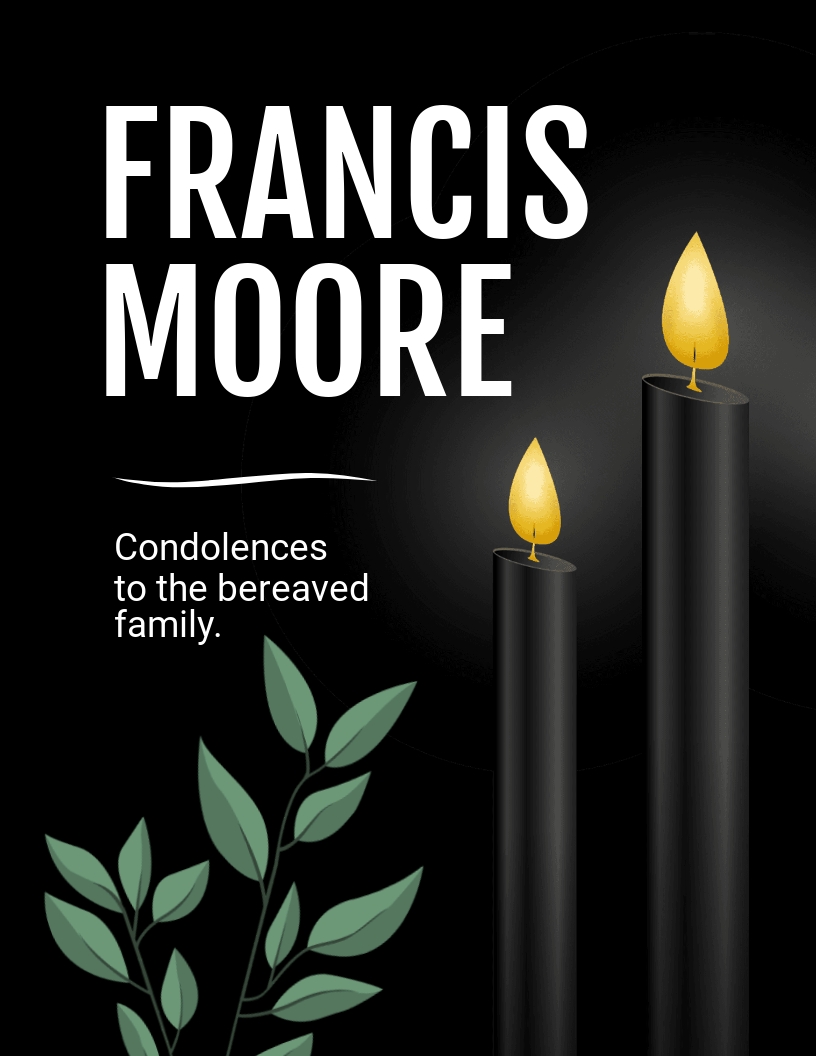 Condolence Flyer Template - Google Docs, Word, Publisher ...