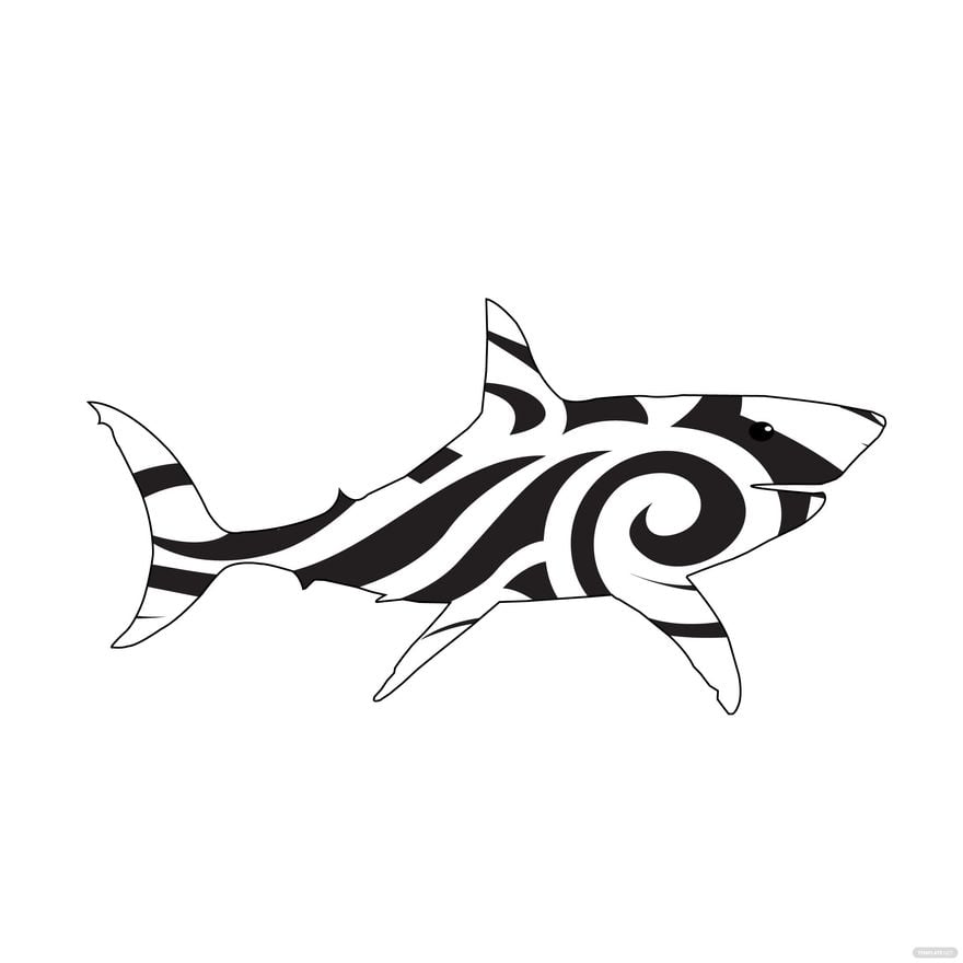 Free Tribal Shark Vector in Illustrator, EPS, SVG, JPG, PNG