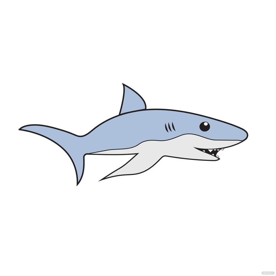 Cartoon Shark Vector in Illustrator, EPS, SVG, JPG, PNG